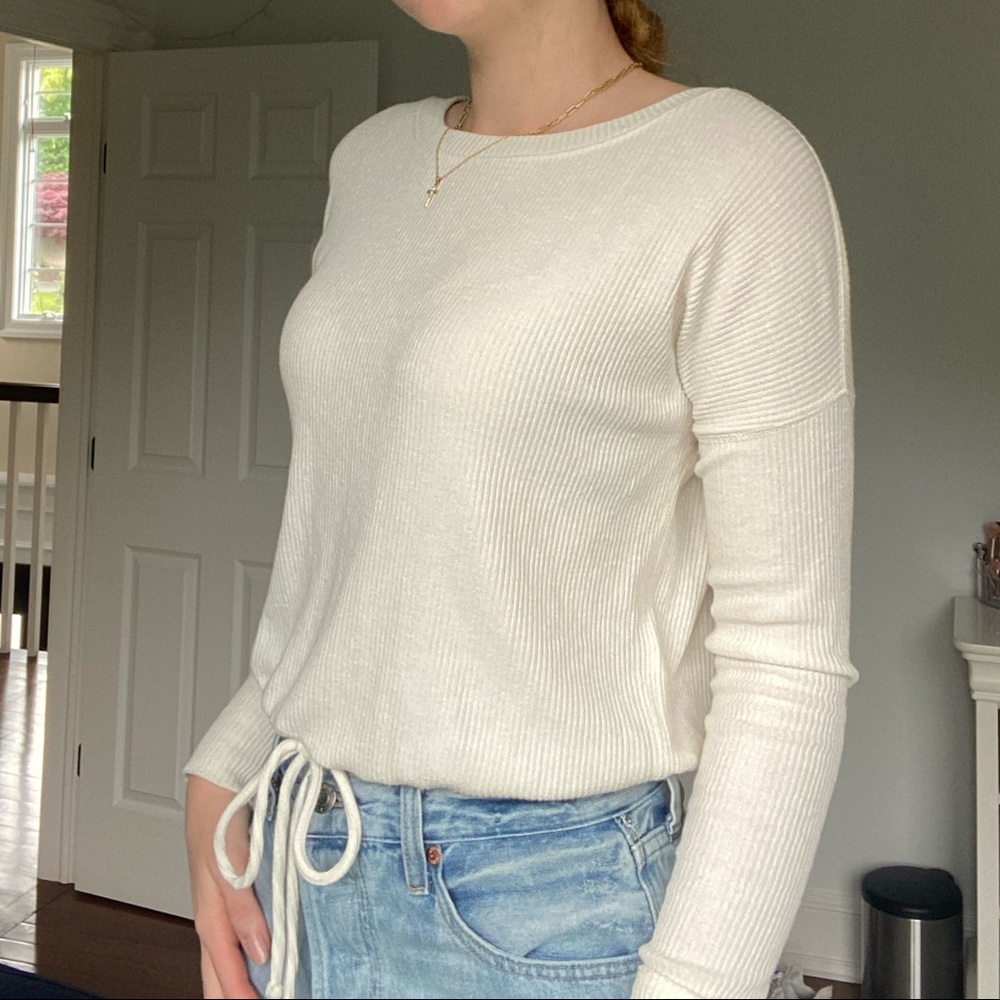Abercrombie Cropped Drawstring Sweater